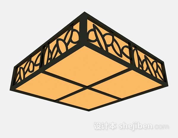方形吸顶灯3d模型下载