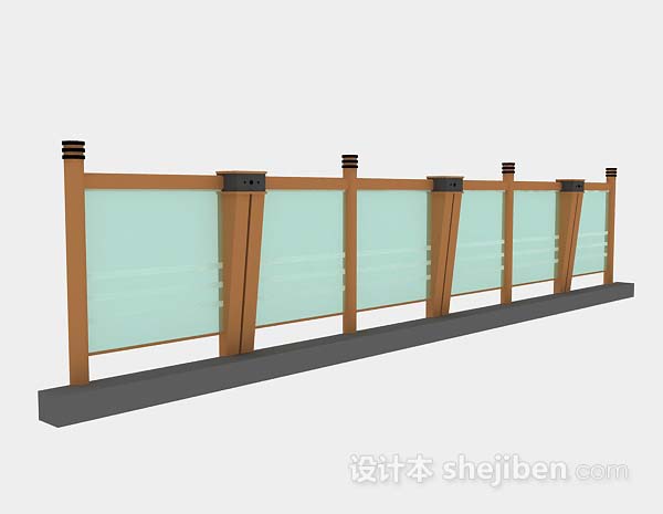 棕色栏杆3d模型下载