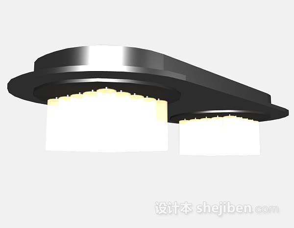 黄色吸顶灯3d模型下载
