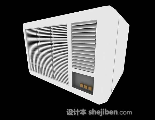 白色空调机3d模型下载