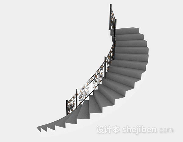铁艺旋转楼梯3d模型下载