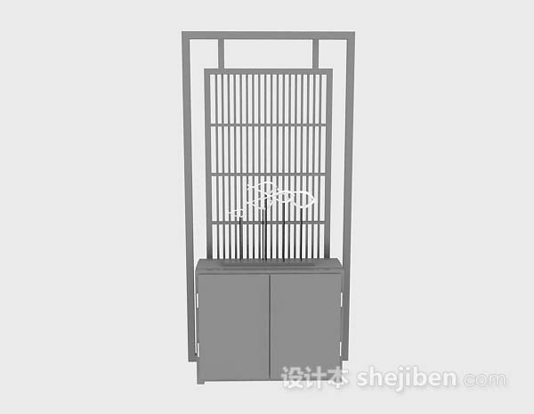灰色屏风格挡3d模型下载