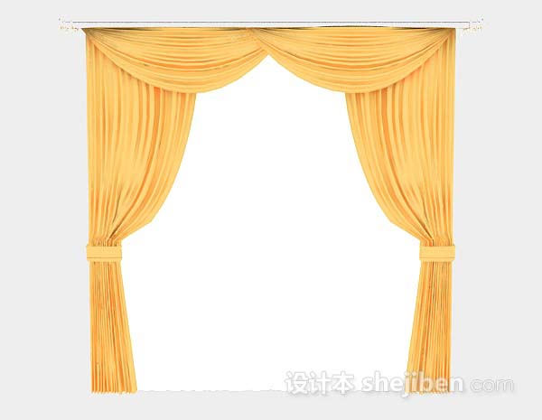 黄色家居窗帘3d模型下载
