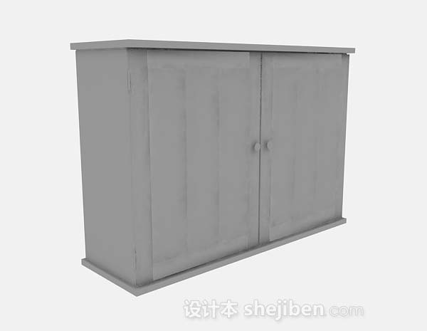 灰色简单衣柜3d模型下载