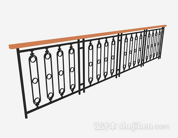 黑色栏杆3d模型下载