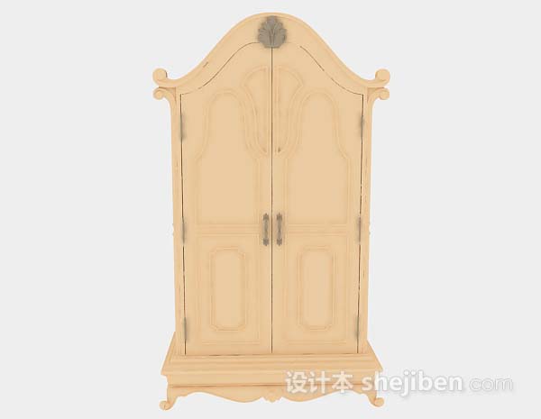 欧式黄色衣柜3d模型下载