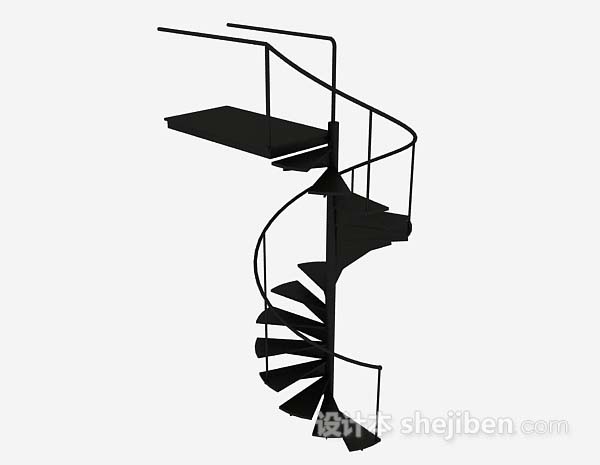 黑色旋转楼梯3d模型下载