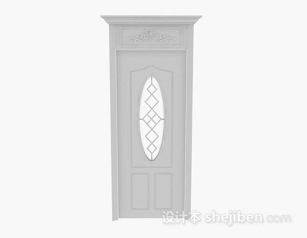 灰色木质门3d模型下载