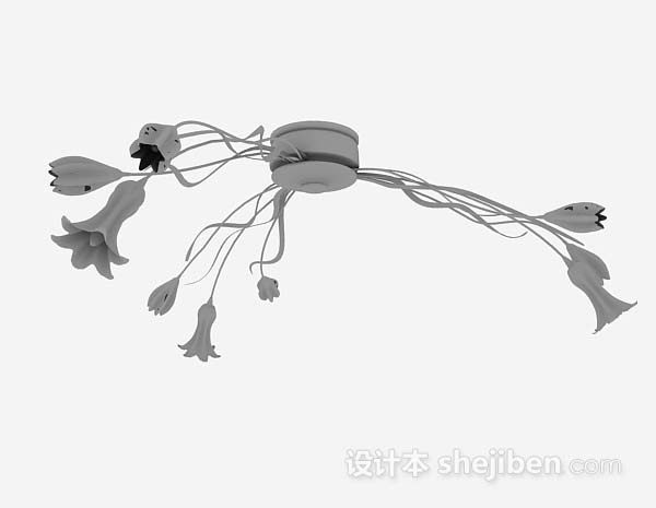 花朵吸顶灯3d模型下载