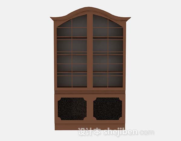 棕色木质展示柜3d模型下载