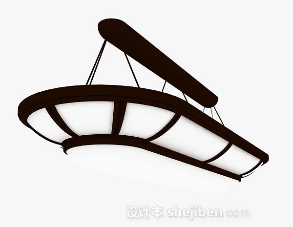 棕色吸顶灯3d模型下载
