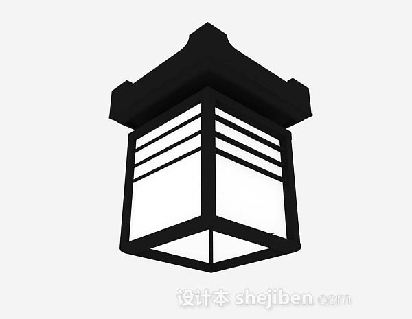 黑色吸顶灯3d模型下载