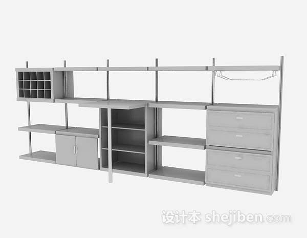 灰色展示柜3d模型下载