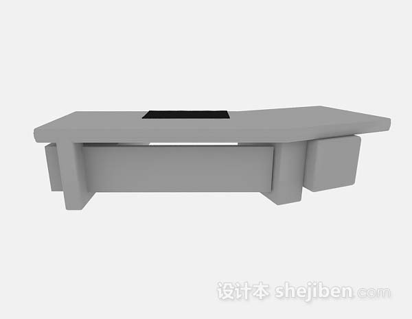 灰色办公桌3d模型下载