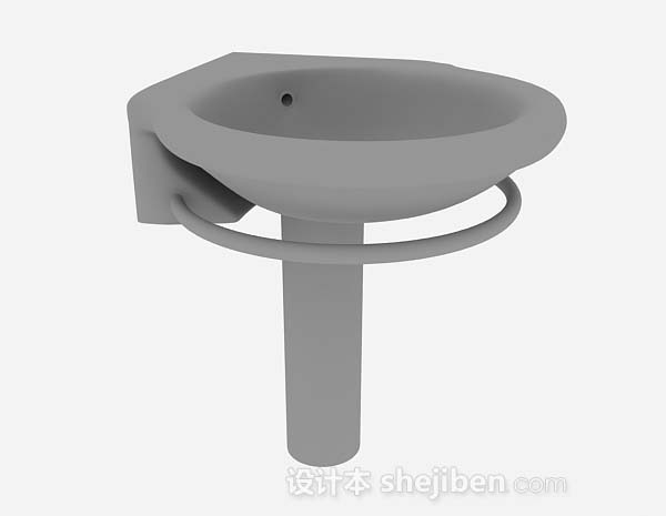 灰色洗脸盆3d模型下载