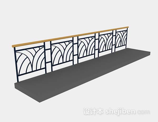 黑色栏杆3d模型下载