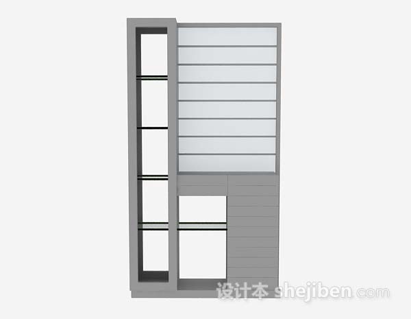 灰色展示柜3d模型下载