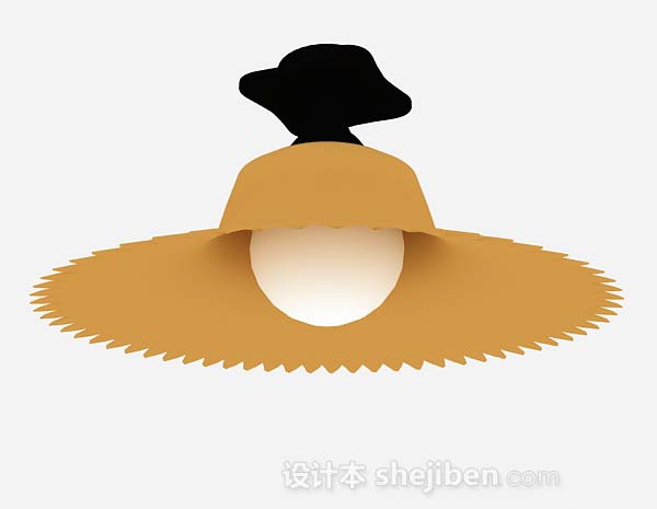 黄色吸顶灯3d模型下载