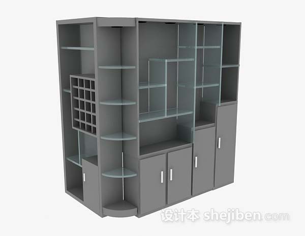 灰色展示柜3d模型下载