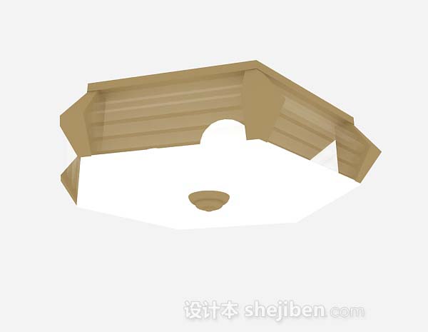 棕色吸顶灯3d模型下载