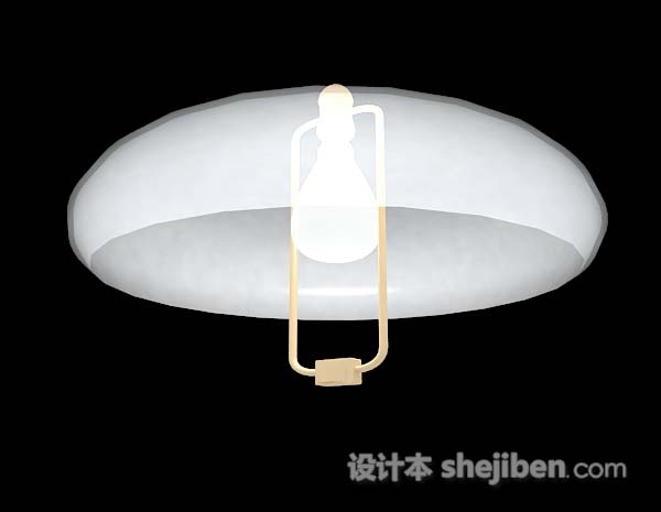 白色吸顶灯3d模型下载