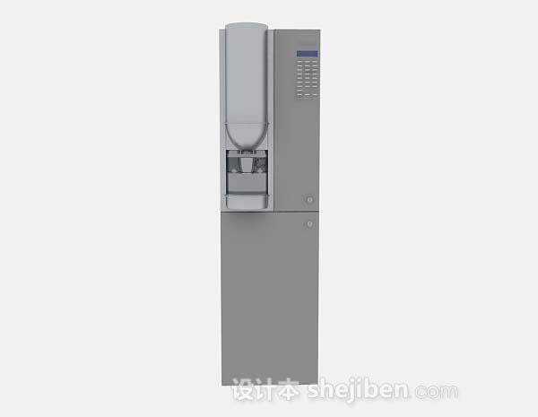 灰色电冰箱3d模型下载