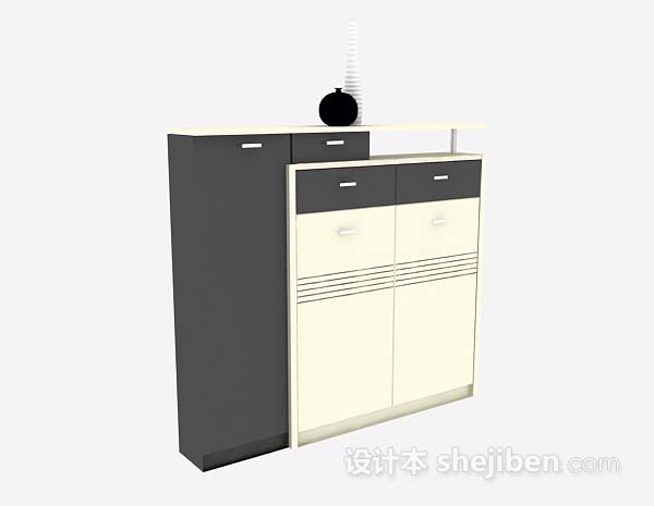 黄色木质衣柜3d模型下载