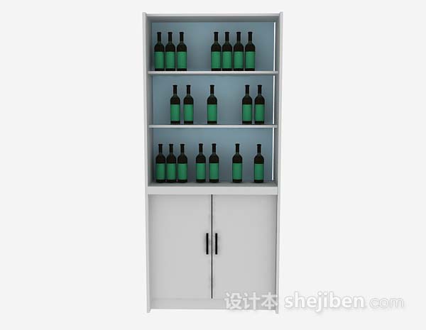 灰色酒柜3d模型下载
