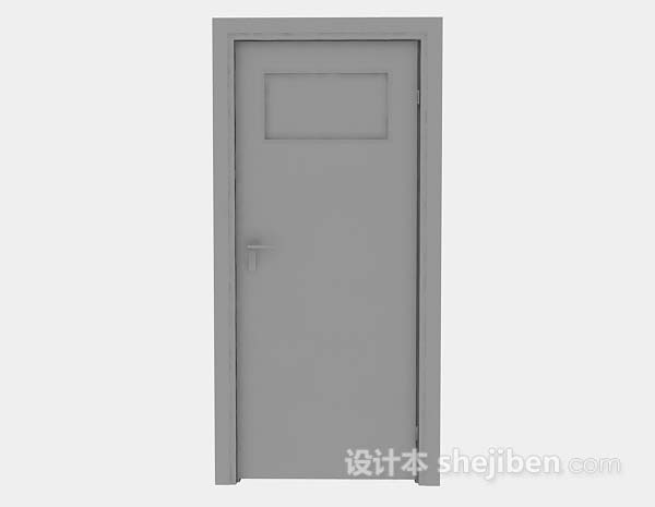 灰色木质家居门3d模型下载