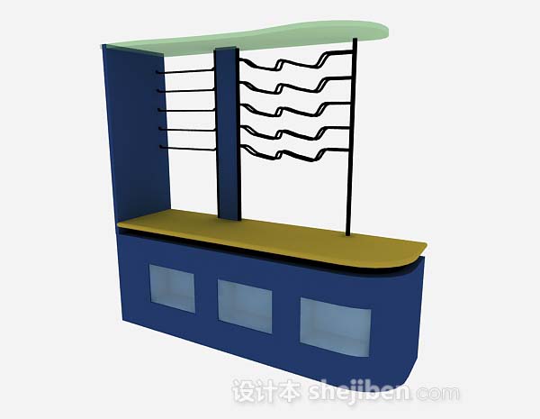 蓝色展示柜3d模型下载