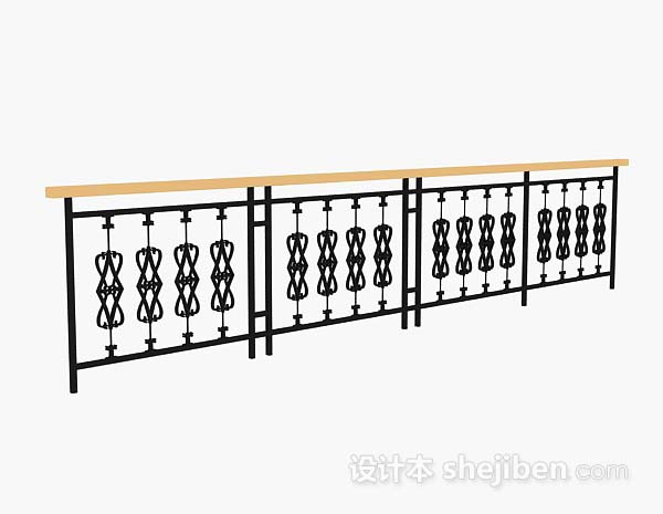 黑色栏杆3d模型下载