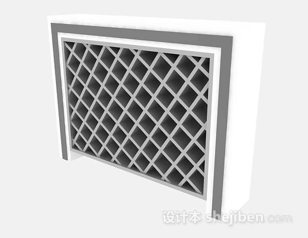 灰色隔断3d模型下载