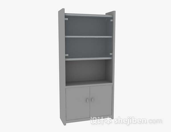 灰色简约展示柜3d模型下载