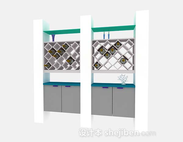 灰色橱柜3d模型下载