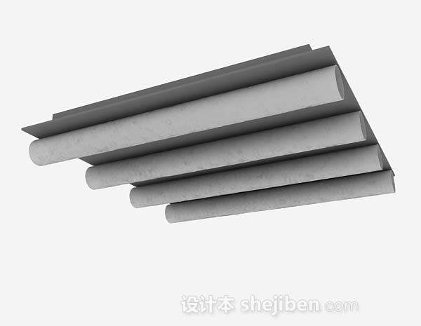 灰色吸顶灯3d模型下载