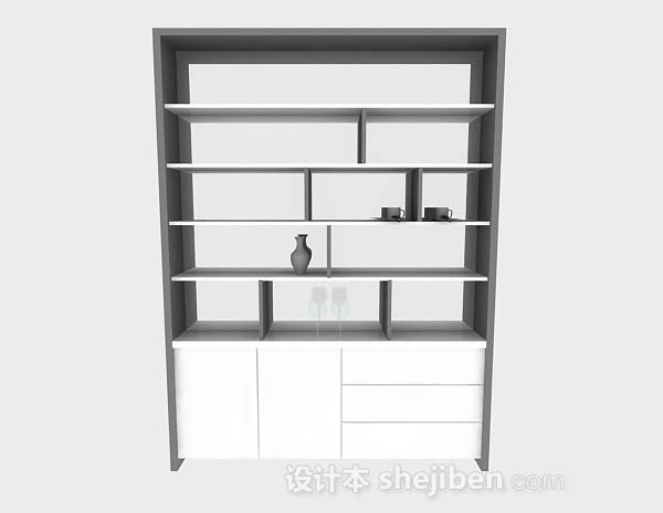 灰色展示柜3d模型下载