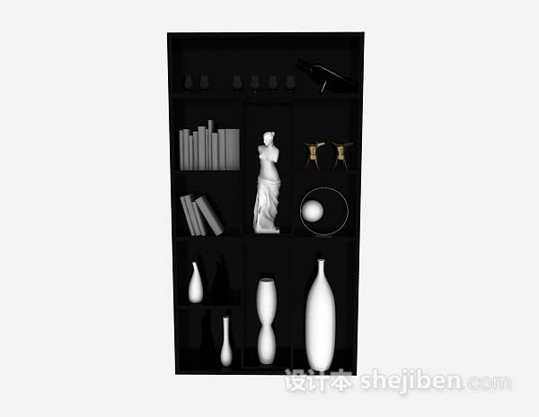 黑色展示柜3d模型下载