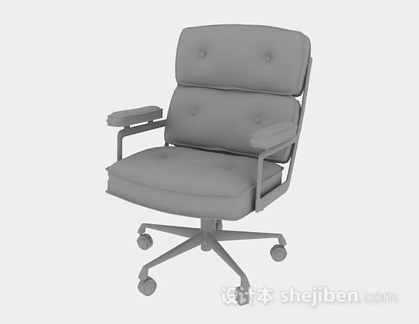 灰色办公椅3d模型下载