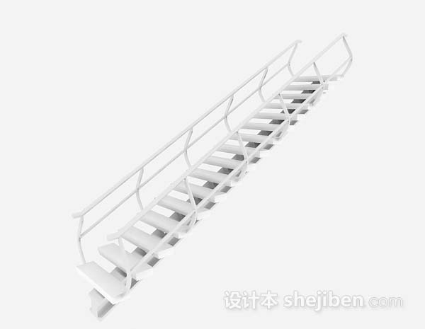 白色楼梯3d模型下载