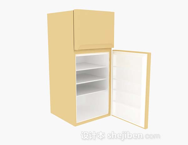 黄色电冰箱3d模型下载