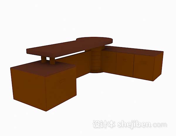 棕色班台3d模型下载