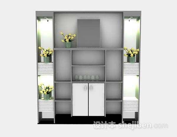 灰色展示柜3d模型下载