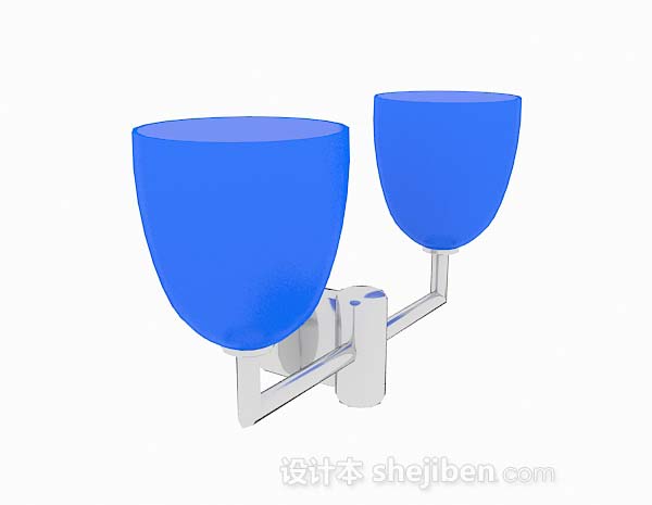 蓝色简约壁灯3d模型下载