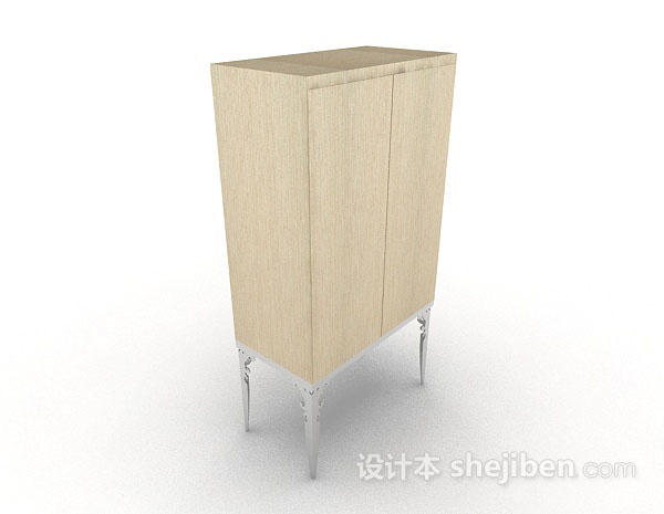 简约木质衣柜3d模型下载
