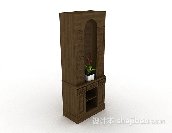 木质棕色装饰隔断3d模型下载