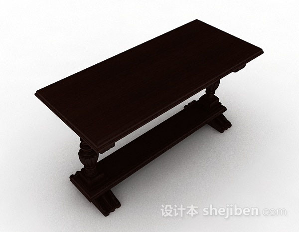 木质棕色书桌3d模型下载