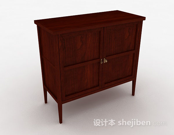 中式简单衣柜3d模型下载