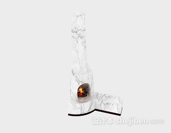 大理石壁炉3d模型下载