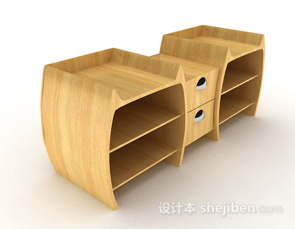木质黄色个性鞋柜3d模型下载