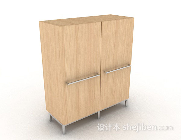 木质黄色衣柜3d模型下载